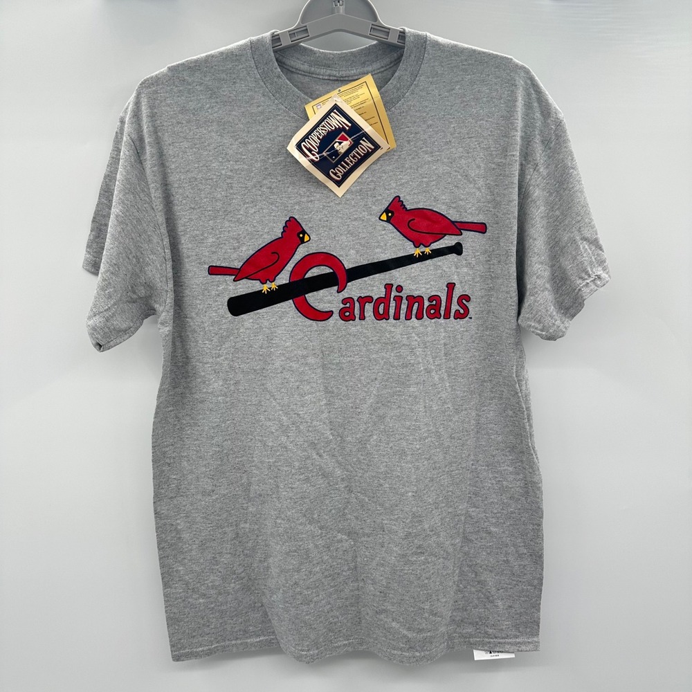Majestic St Louis Cardinals Stan Musial 6 Cooperstown Tee Gray Mens Medium NWT